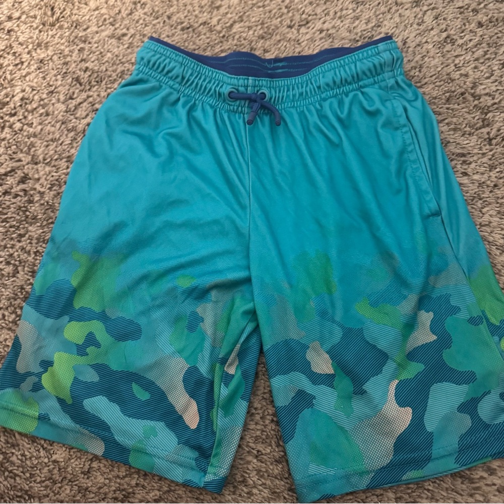 All in Motion Blue and Green Athletic Shorts